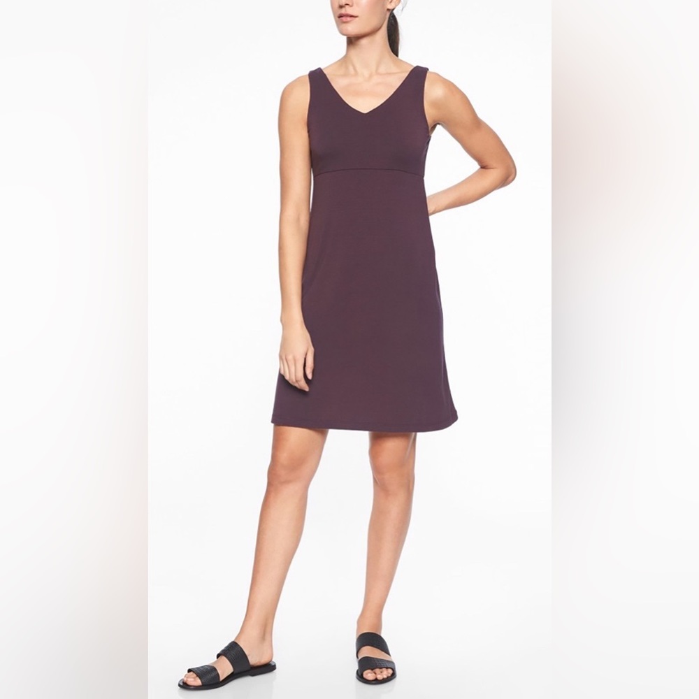 Athleta Santorini v-neck dress in wild raisin - Picture 1 of 5